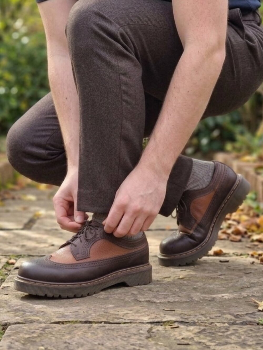 Vintage Dr. Martens 3989 Made in England Leather Wingtip Oxfords - 10